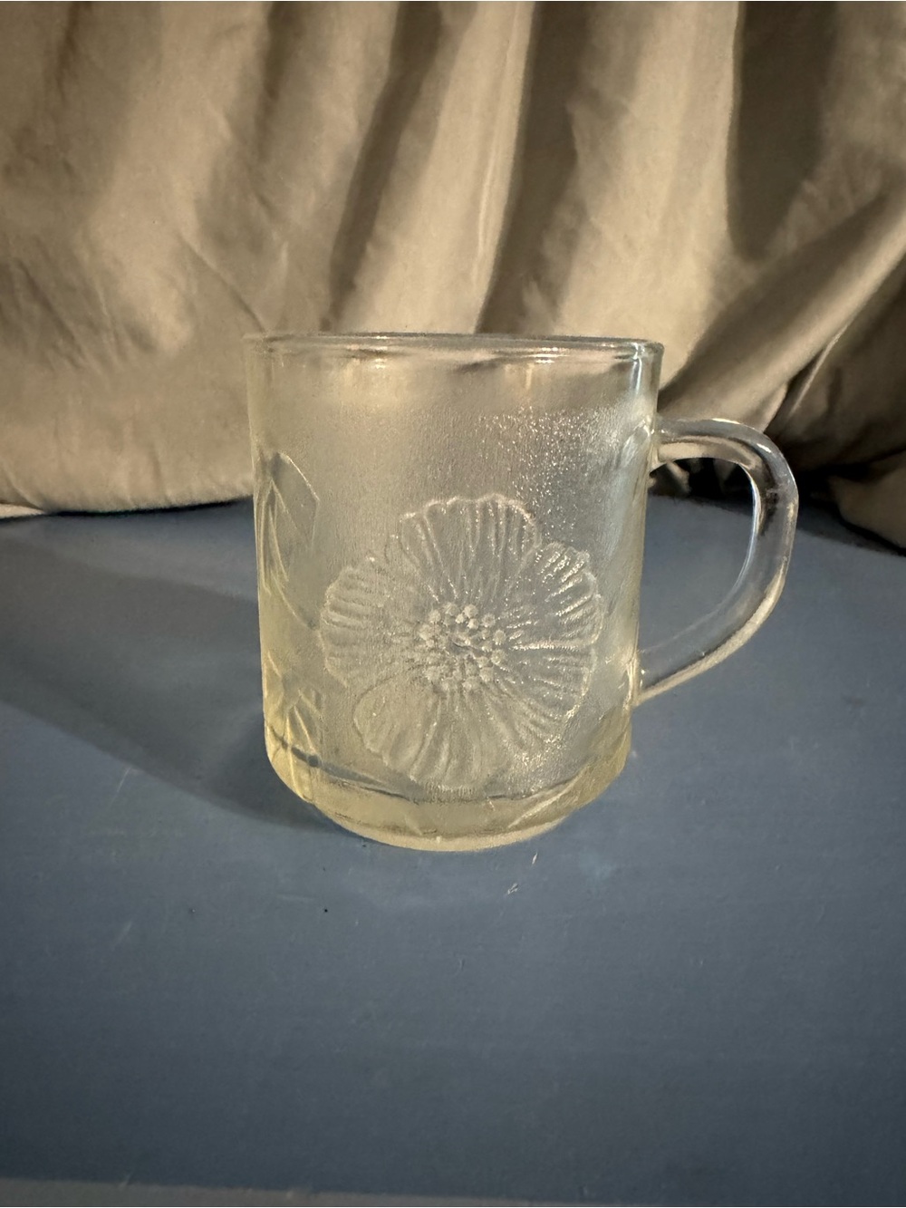 Clear Floral Glass Coffee Mug - Home Dining